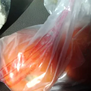 The only two tomatoes I found that were good for the rice and the tacos.