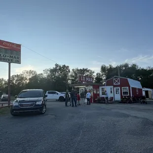 The Lo-Mar outside!  You can order to-go or sit in the small barn area.