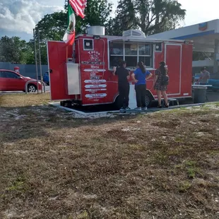 a red food truck