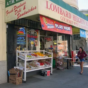 a couple of people walking by