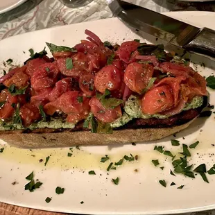 MASSIVE BRUSCHETTA! This was easily enough for 3-4 as an appetizer.
