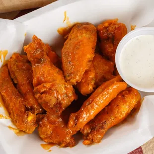 Wings tossed in house made buffalo sauce