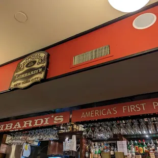 Above the bar area - it&apos;s America&apos;s first pizzaria!