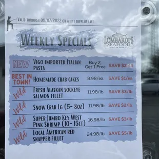 This week&apos;s specials.