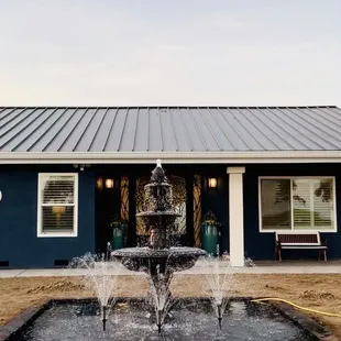 They supplied the fountain I built the pond and added lighting and sprinklers.