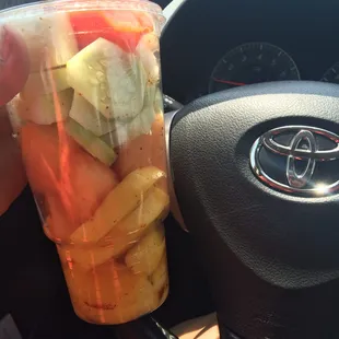 The fruit cup! It's the bomb