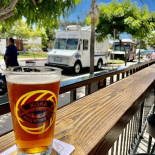 a pint of beer on a table