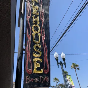 a sign for the restaurant