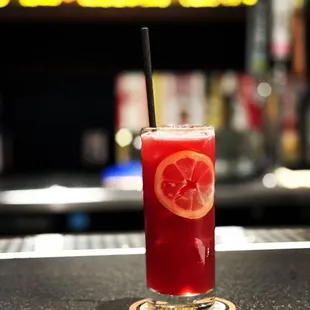 a close up of a drink