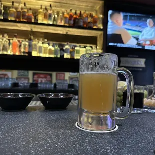 A hazy ipa at the bar