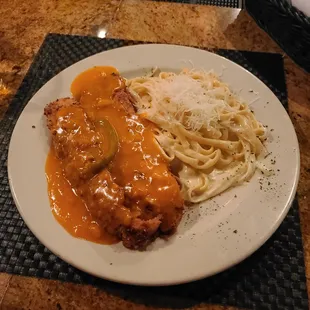 Catfish Picante with Alfredo