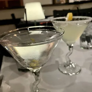 Gin martini and lemon drop