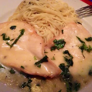 Chicken piccata!  Yum.