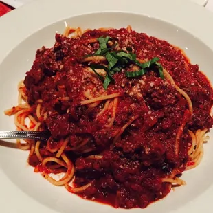 Spaghetti with meat sauce!  Divine!