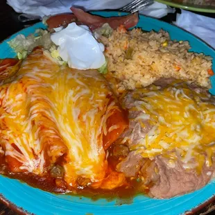 Carne asada enchiladas plate for Cinco de Mayo