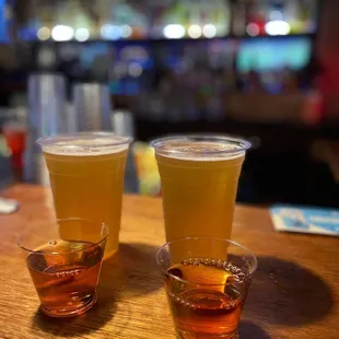 two glasses of beer