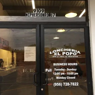 the front door of a business