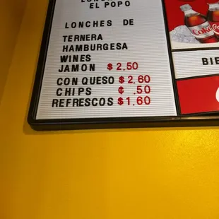 Menu - Loncheria El Popo