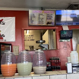 the counter and menu