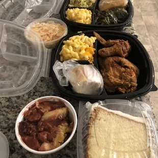 Our meals with that delicious lemon pound cake and the strawberry cobbler