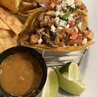 Tacos. Yum. In house chips.