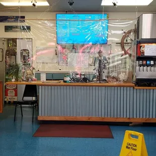 Counter area with menu