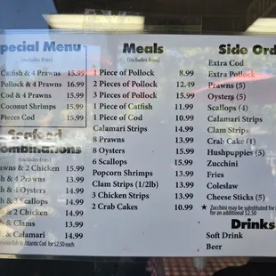 menu