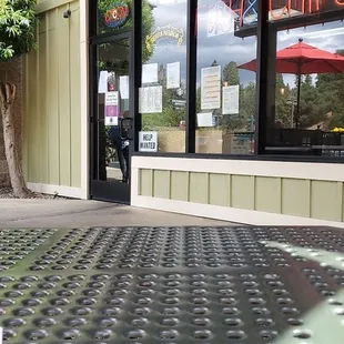 Outside seating area in front of restaurant