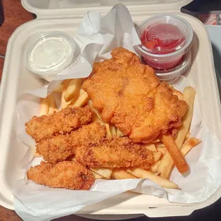 Fish &amp; chips with oysters