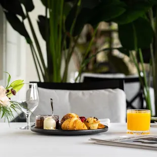 a table set for breakfast
