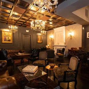 the interior of a hotel