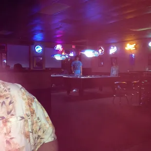 The pool table area