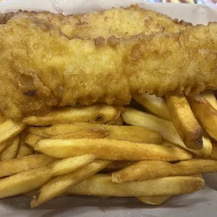 2 Piece Fish &amp; Chips.  Fries tasted a little done.