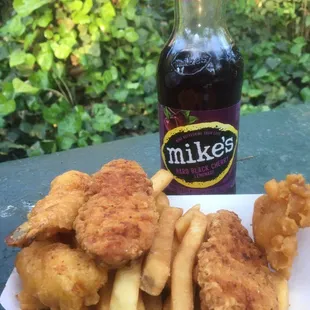 Seafood combination. The Mike&apos;s is not on the menu, just little something to cool off :-)