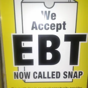 while the food is delicious, you can get cold food only with your EBT card.