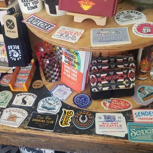 Stickers,  pins,  books