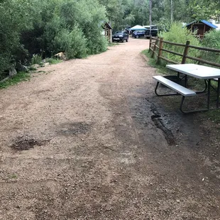 Spot 40.  Looking out. Looks pretty narrow with a slight curve, backs right up to Spot 30. No bush or fence in between .