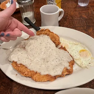 Here's the chicken fried chicken.