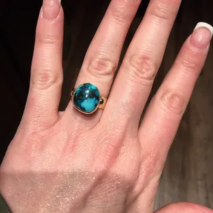 Bisbee Turquoise set in gold