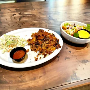 Coleslaw, Garden Salad &amp; Pulled Pork Shoulder
