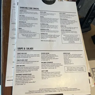 Menu - Apps, Soups &amp; Salads