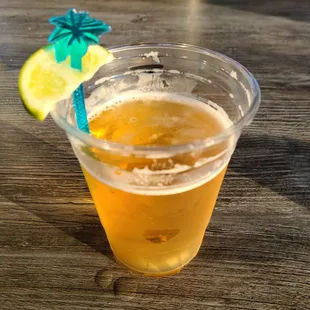 I like this blue palm tree in my beer here.