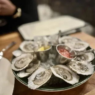 Oysters -- gochujang cocktail sauce, dashi minonnotte