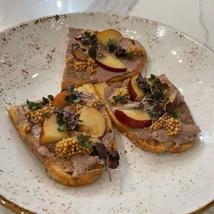 Chicken Pâté masterpiece, with plum, pickled mustard seed
