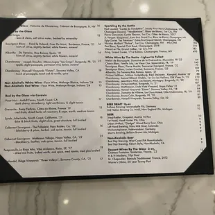 What an amazing wine list