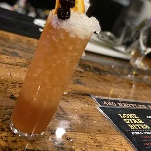 a drink on a bar
