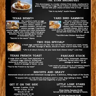 Brunch menu