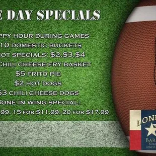 Game Day Specials
