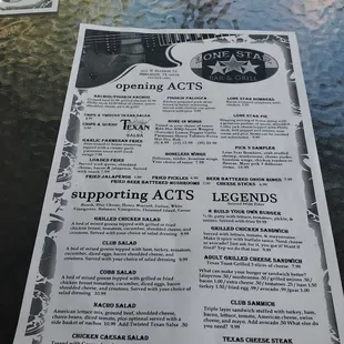 the menu