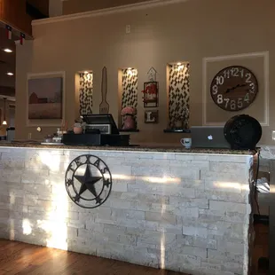 the front desk and counter